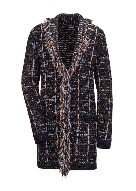 Kurzgröße - Fransenstrickjacke
