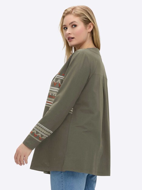 Shirt Langarm Sonstiges Muster Ohne Kragen