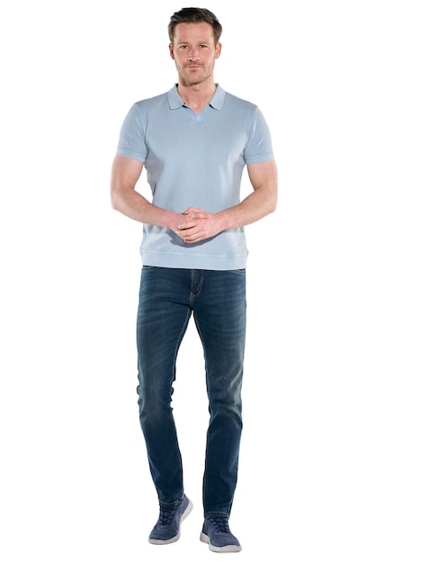 Herren Poloshirt , Hellblau