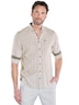 Herren Langarm-Hemd aus Halbleinen , Beige