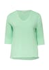 Jersey-T-Shirt mit Flammgarnstruktur und gerundetem Saum
