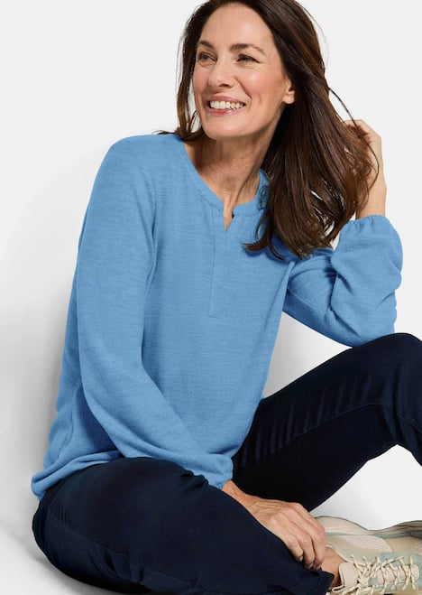 Elegante Bluse mit Zierblende, Rundhals