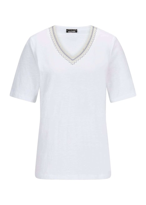 Baumwollshirt mit edler Stickerei