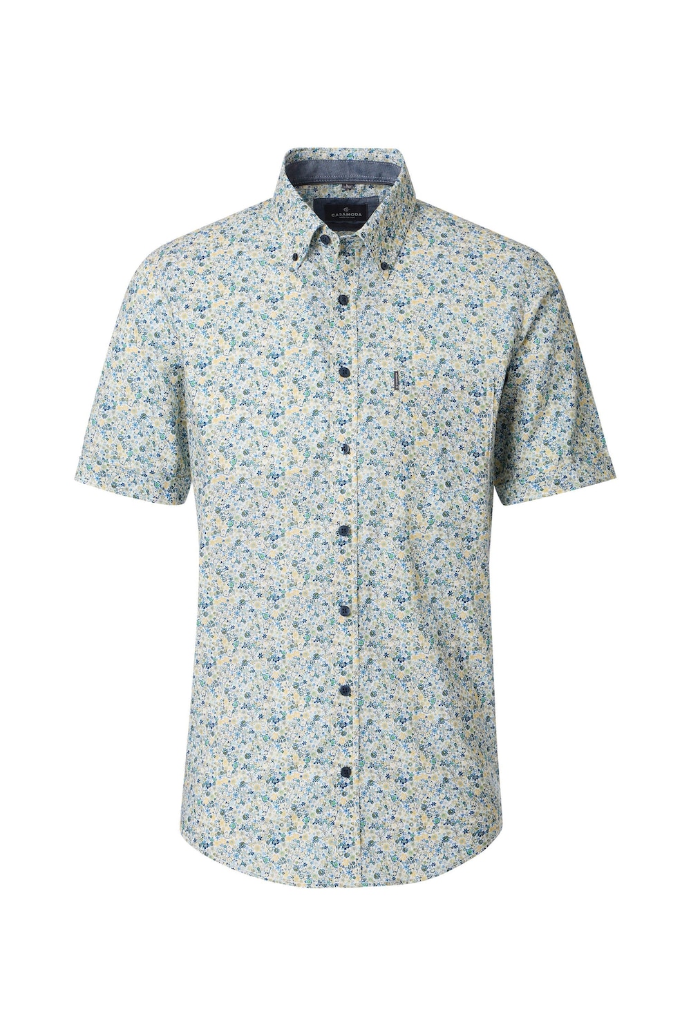 Leinenhemd Kurzarm Print Comfort Fit