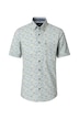 Leinenhemd Kurzarm Print Comfort Fit