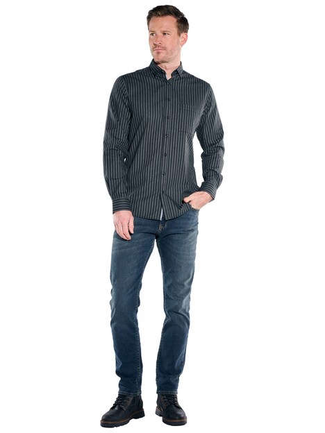 Herren Hemd gemustert , Schwarz