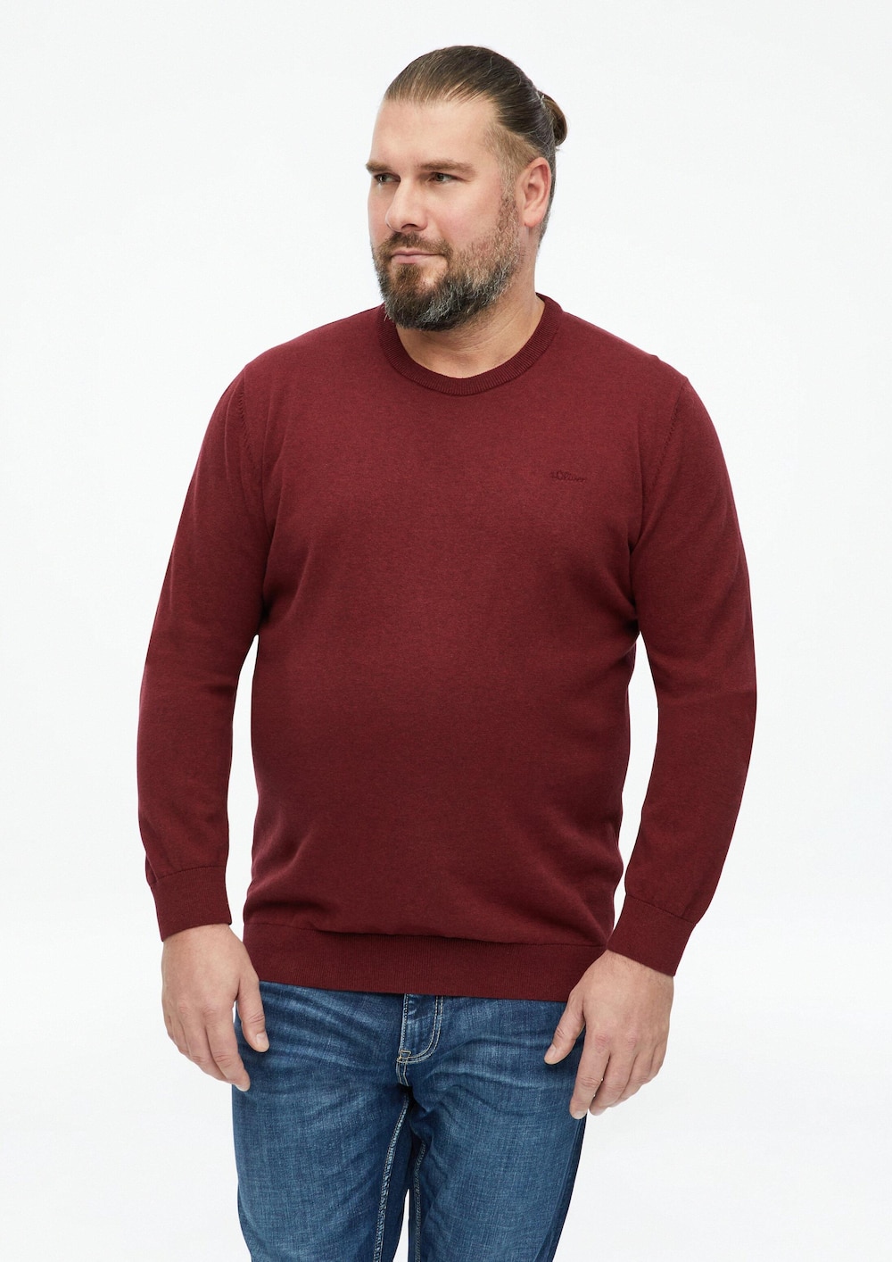 Baumwollpullover mit Logo-Stickerei