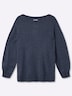 Langarm-Pullover Strickpullover mit U-Boot-Ausschnitt Langarm Ohne Kragen
