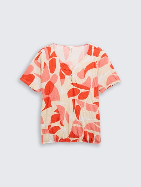 Crinkle T-Shirt mit Muster