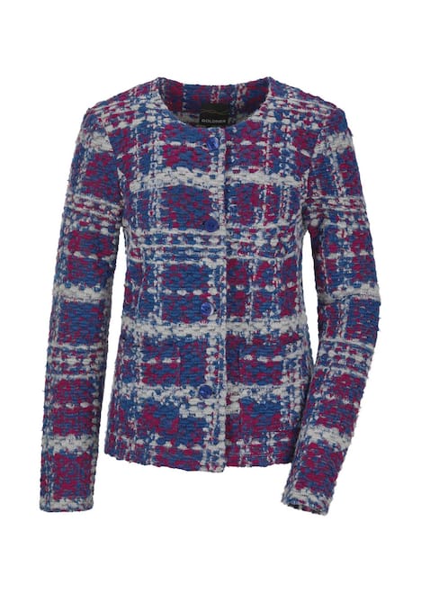 Elegante Jersey-Jacke mit Karomuster
