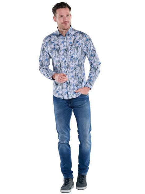 engbers Herren Langarm-Hemd slim fit , Royalblau