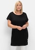 Longshirt Kurzarm Uni Ohne Kragen
