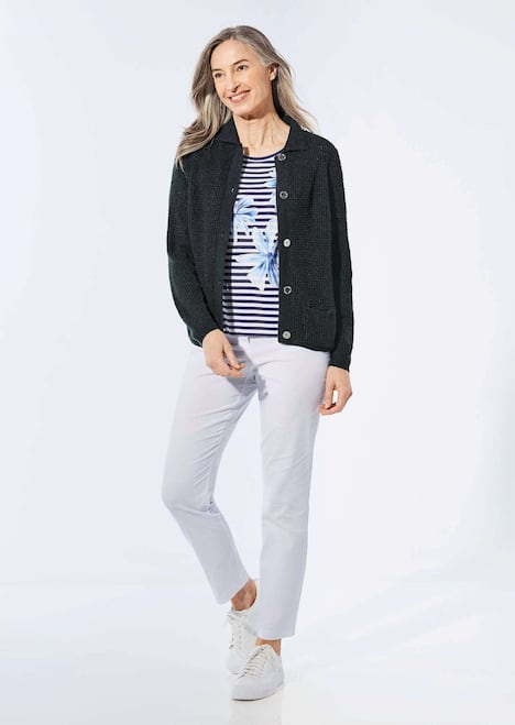 Strickjacke mit Polokragen