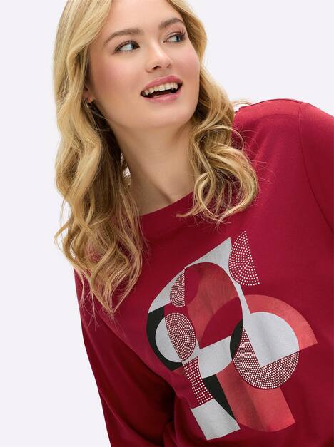 Langarm-Shirt Langarm Sonstiges Muster Ohne Kragen