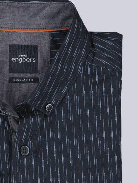 engbers Herren Hemd gemustert , Saphirblau