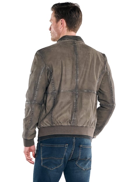 engbers Herren Lederjacke , Oliv