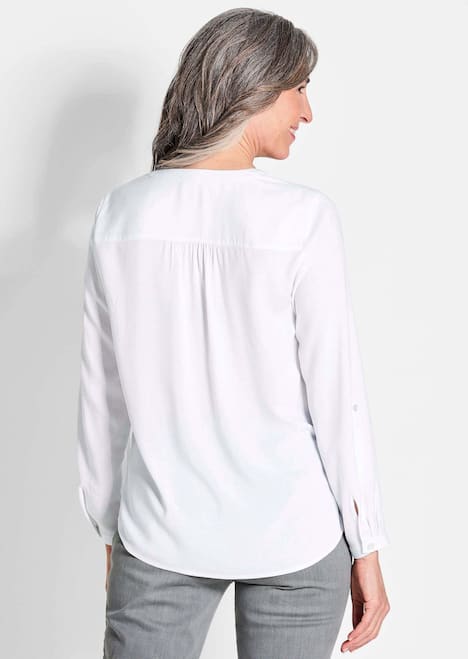 Elegante Viskosebluse mit V-Ausschnitt
