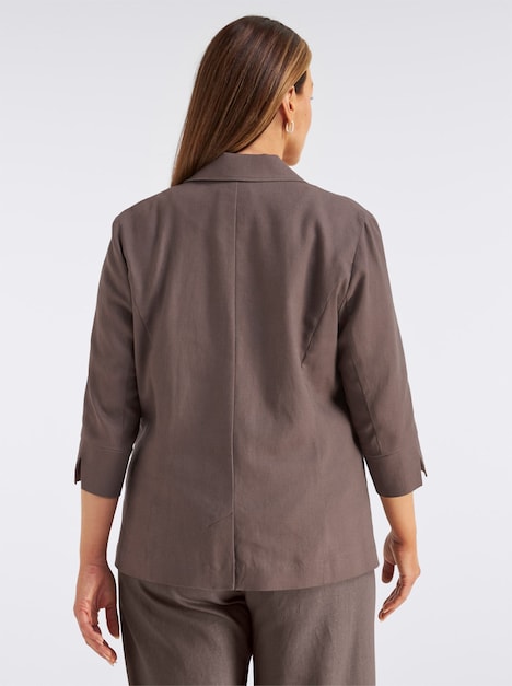 Leinen-Blazer 3/4-Arm Reverskragen