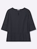 3/4-Arm-Bluse 3/4-Arm Ohne Kragen
