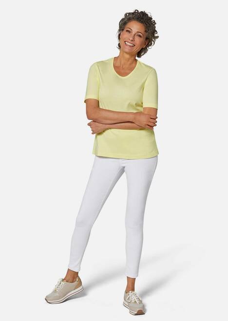 Basic Baumwollshirt mit kurzem Arm