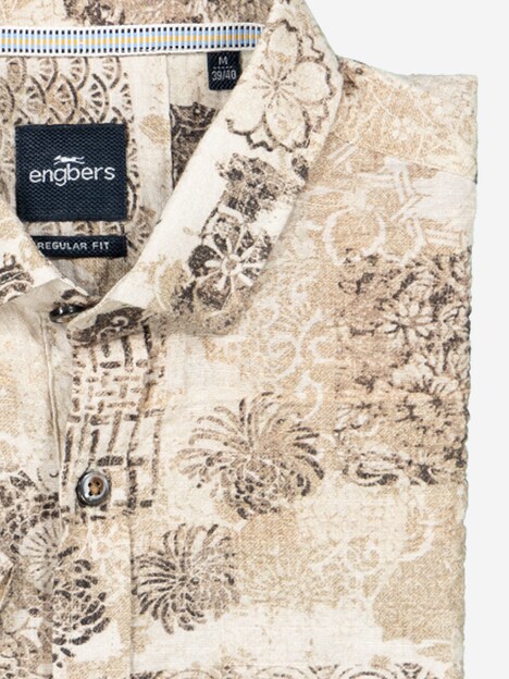 Herren Kurzarm-Hemd regular , Braun