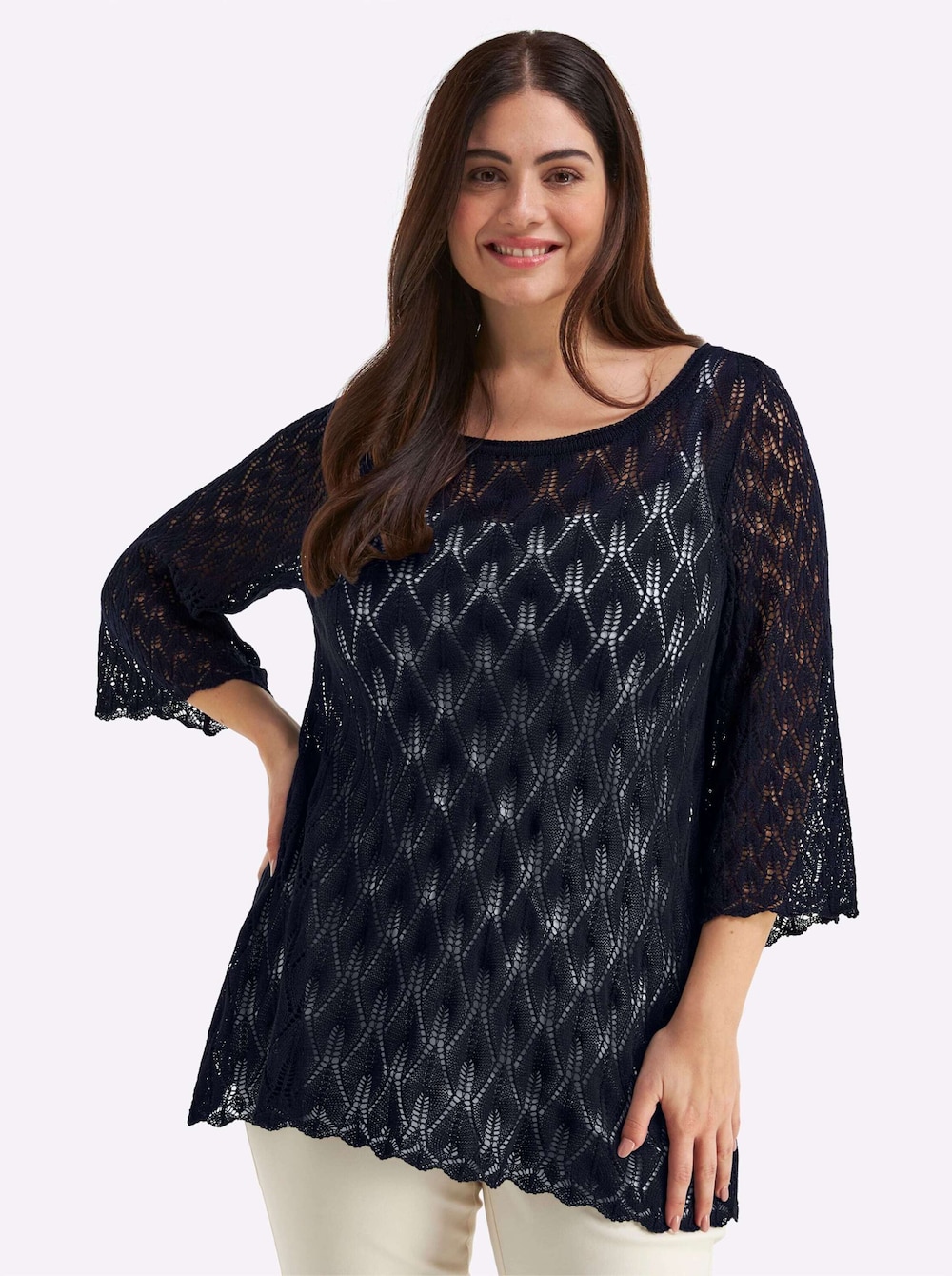 3/4-Arm-Pullover 3/4-Arm Ajour