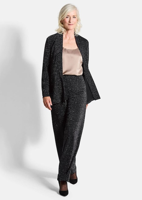 GOLDNER Broek VERA Wijde broek VERA van glanzende jersey