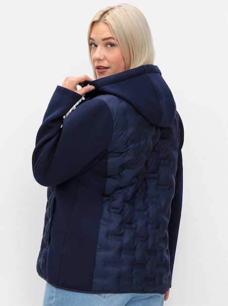 Steppjacke Langarm Uni Mit Kapuze