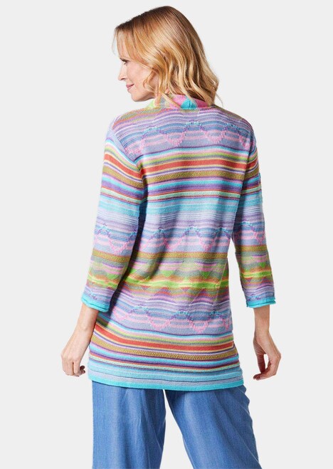 Abstrakt gemusterte Jaquardstrickjacke