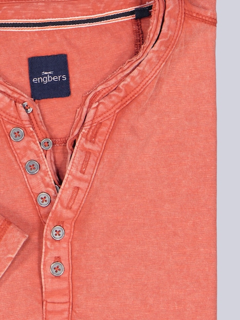 Herren Henley T-Shirt , Dunkelorange