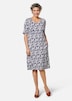 Elastisches Jerseykleid mit modischem Druck