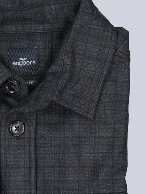 engbers Herren Overshirt kariert , Schwarz