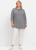 Longshirt 3/4-Arm Streifen Ohne Kragen