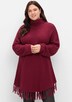 Strickpullover Langarm Querstrick Uni Rollkragen