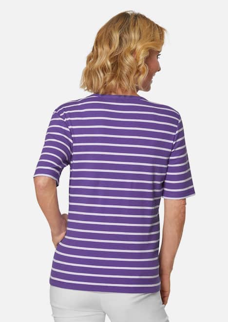 Shirt met ingewerkte strepen van zachte interlock