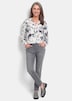 Bloemenprintblouse met V-hals