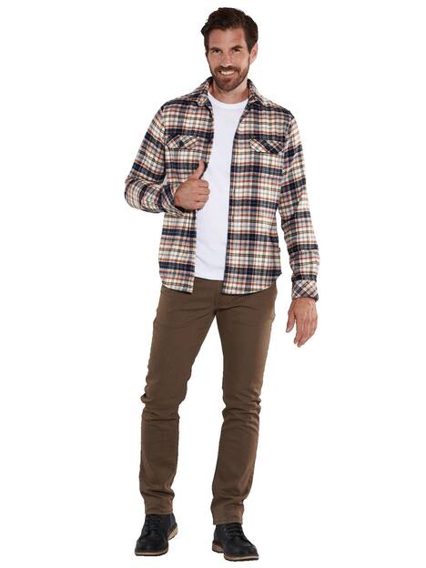 engbers Herren Langarm-Hemd kariert , Rostorange