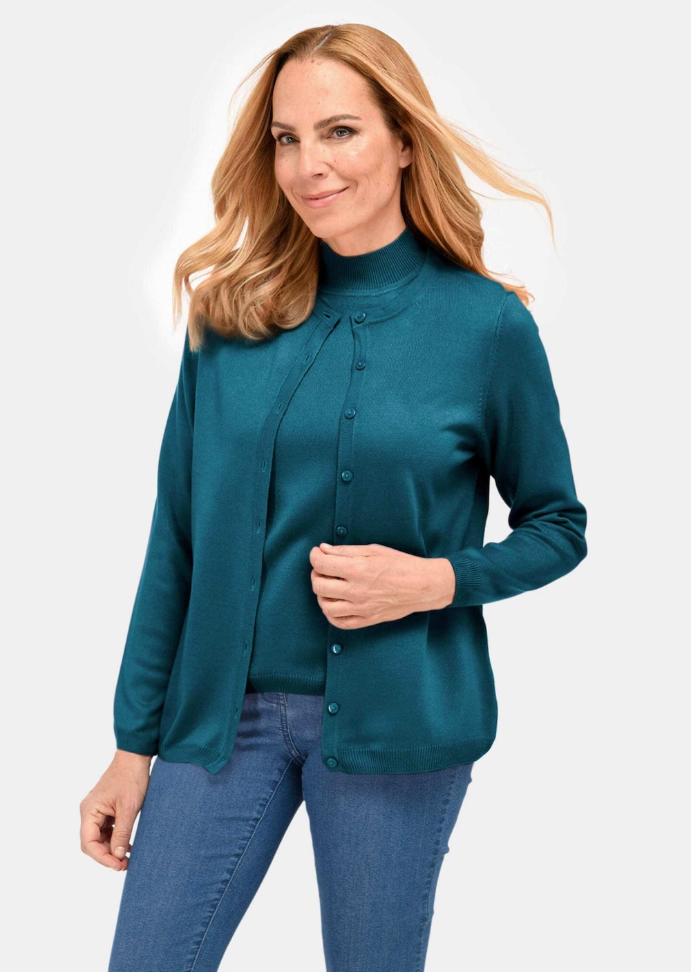 Strickset aus Jacke, Halbarmpullover