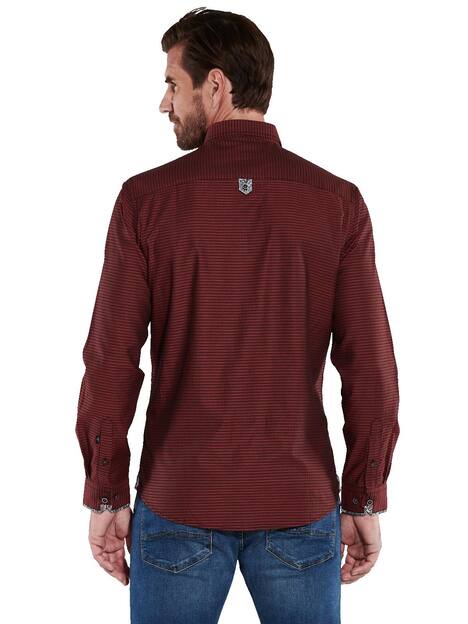 engbers Herren Langarm-Hemd strukturiert , Rot
