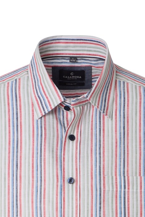 Leinenhemd kurzarm gestreift Casual Fit