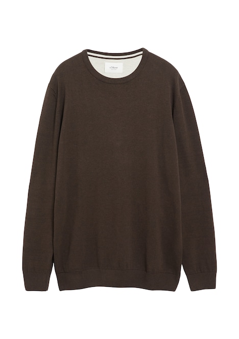 Baumwollpullover mit Logo-Stickerei