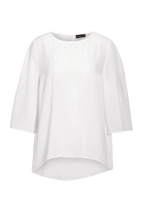 GOLDNER Schlupfbluse Elegante blouse van chiffon met glittersteentjes