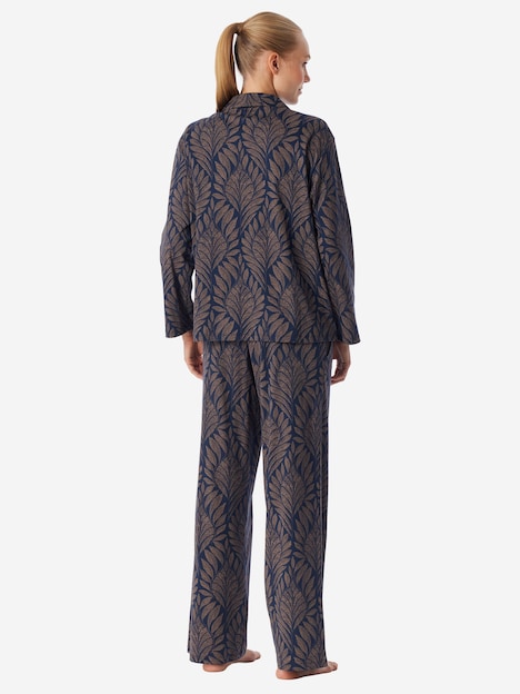 Schiesser Damen Schlafanzug Interlock deepseablue