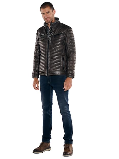 engbers Herren Lederjacke regular , Dunkelbraun