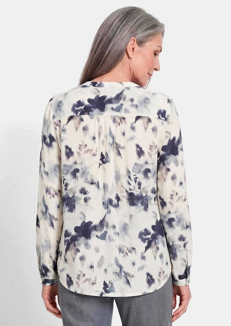 Bloemenprintblouse met V-hals