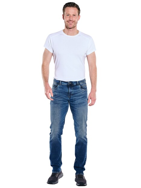 Herren Jeans 5-Pocket Superstretch , Taubenblau