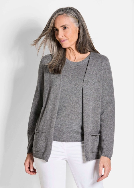 Kaschmir-Longstrickjacke