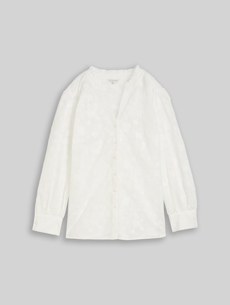 Loose Fit Bluse mit Stickerei