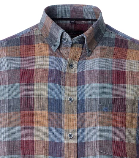 Leinenhemd kariert Casual Fit