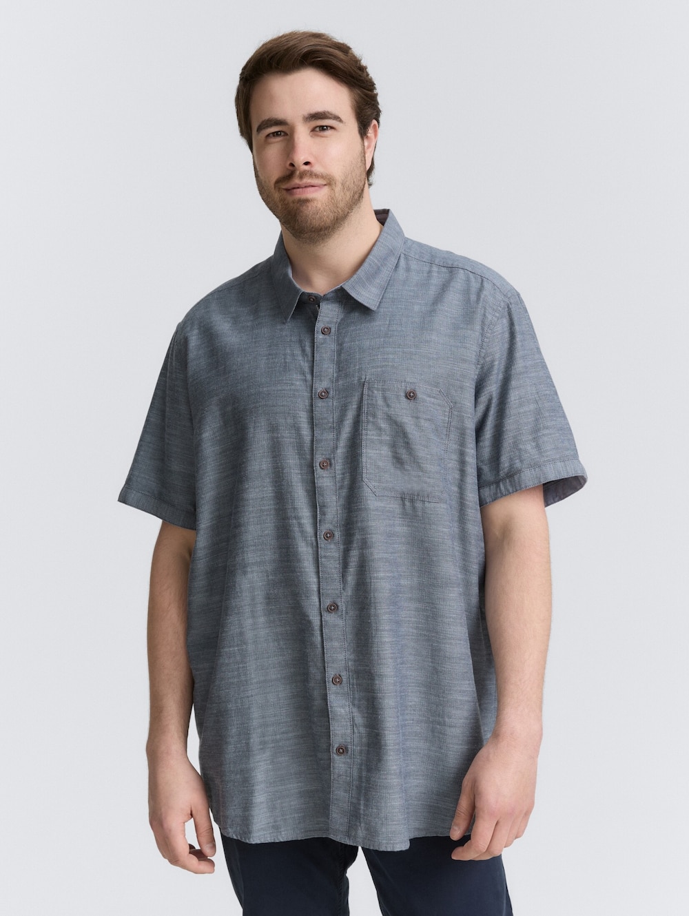 Tom Tailor Men PLUS Blusen & Shirts Plus Size - Kurzarmhemd mit Brusttasche